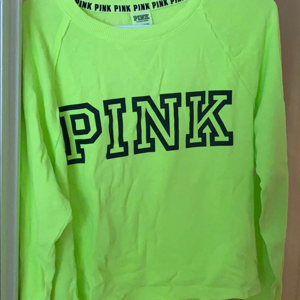 Cropped neon green sweater